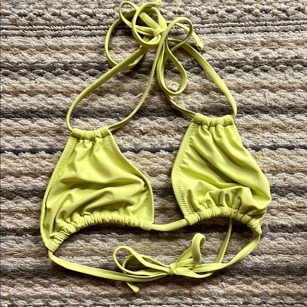 Aerie double string yellow bikini top